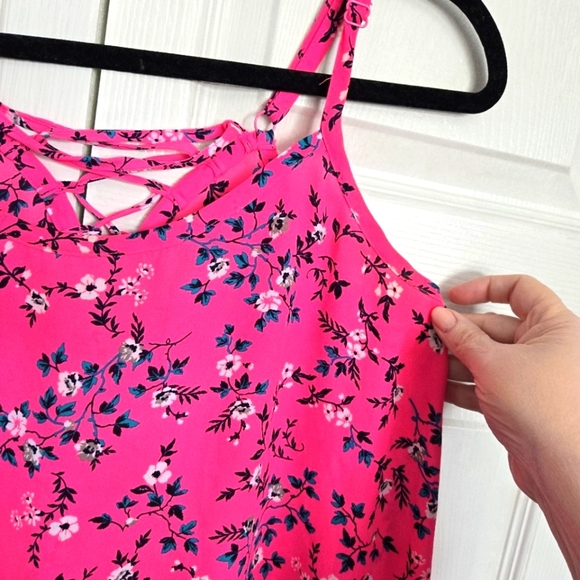 Torrid Pink Floral Spaghetti Strap Polyester Camisole Blouse. Women’s S-0 (L-10) - Picture 4 of 13